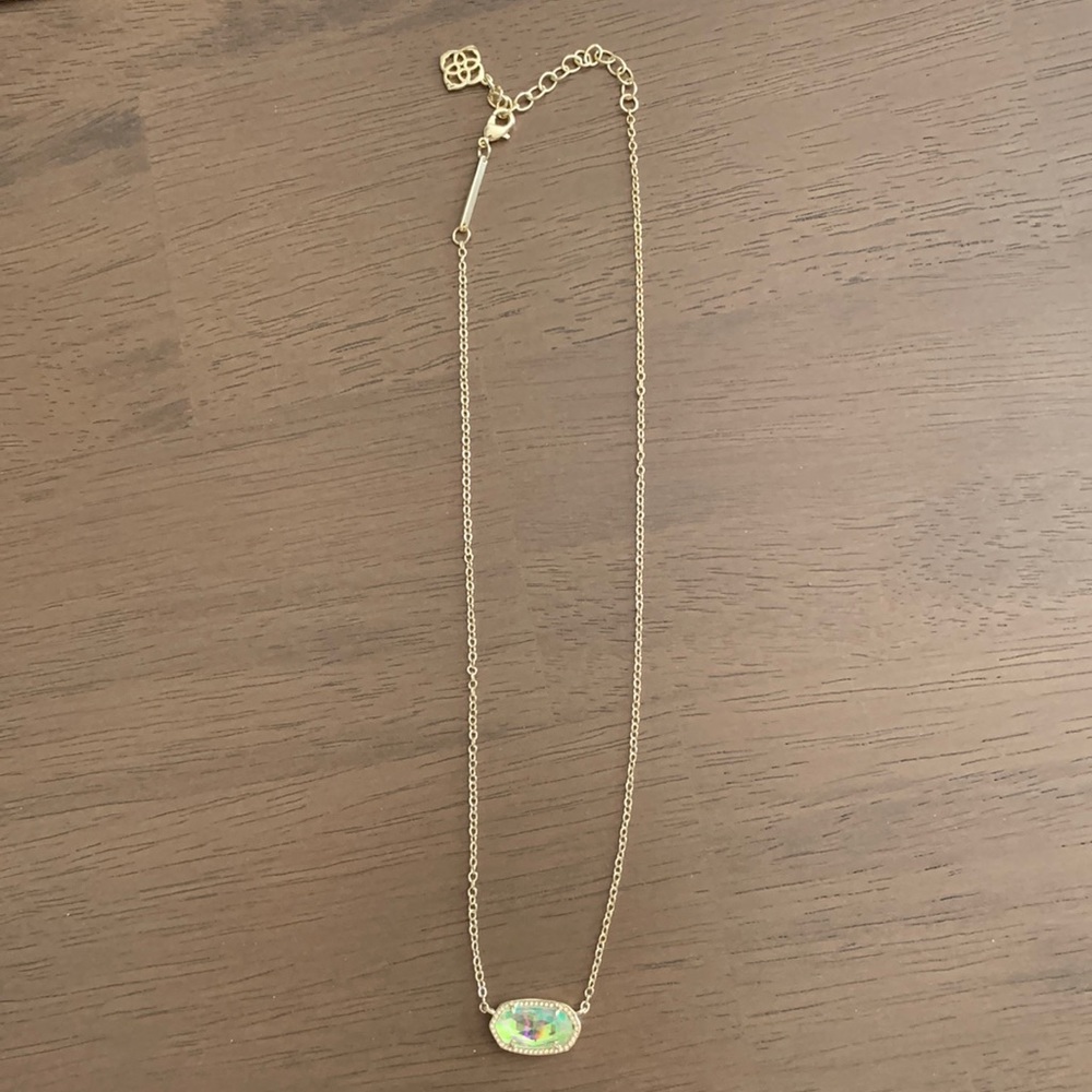 Kendra Scott Elisa gold necklace with dichroic glass
